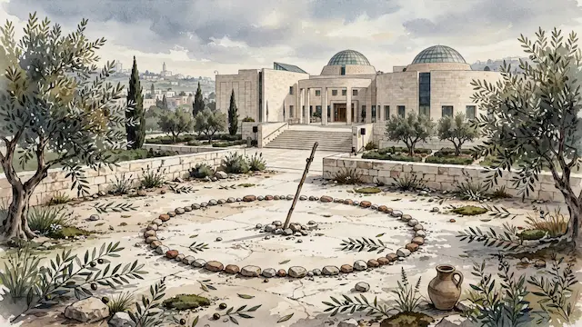 Jerusalem Man Protests in Drawn Circle, Citing Talmudic Figure