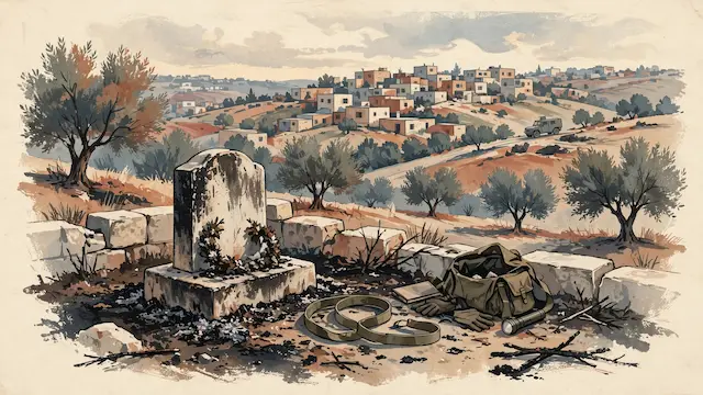 IDF Investigates Arson Attack on Grave in West Bank Village