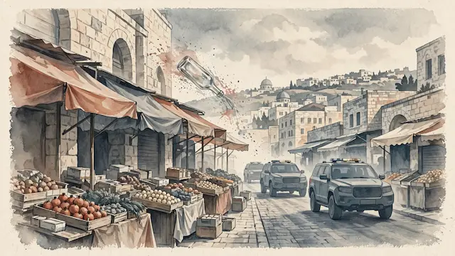 Bottle Thrown at Netanyahu Convoy Near Jerusalem Market