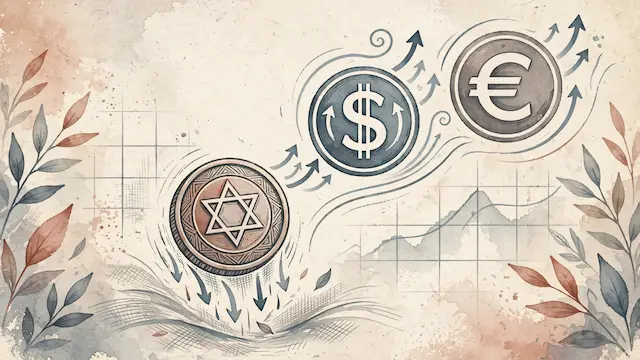 Israeli Shekel Weakens Against US Dollar and Euro