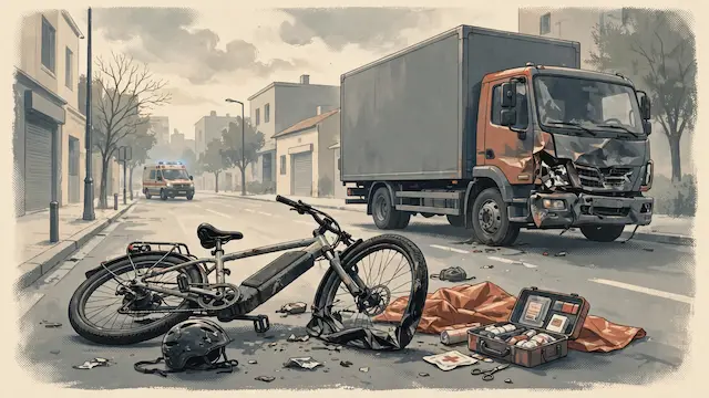 Electric Bicycle Rider Critically Injured in Holon Truck Collision