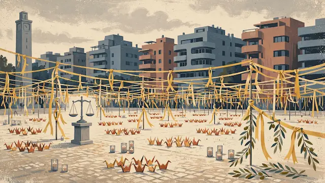 Thousands Rally in Hostages Square Demanding State Inquiry Commission