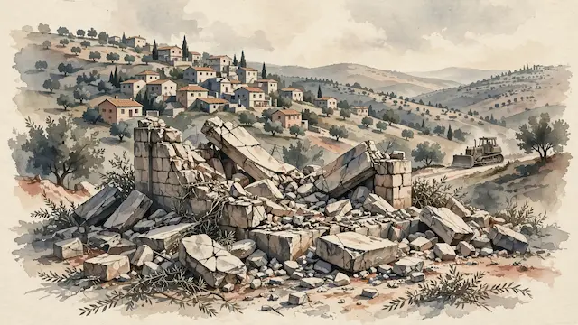 IDF Demolishes Martyrs Monument Honoring Terrorists in Palestinian Village