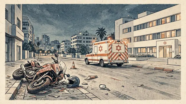 Motorcyclist Injured in Tel Aviv Collision, Hospitalized
