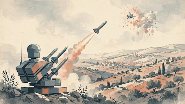 Israel Air Defense System Fires Interceptor Missile at Target in Southern Lebanon