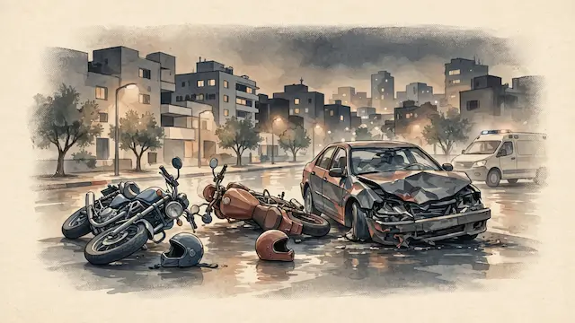 Two Motorcyclists Injured in Tel Aviv Traffic Accident