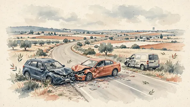 Six Injured in Three-Car Crash on Southern Israel Highway