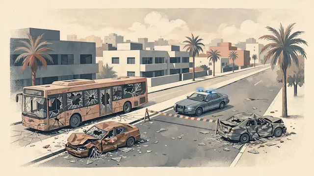 Driver Arrested After Ramming Cars, Shattering Bus Windows in Tel Aviv