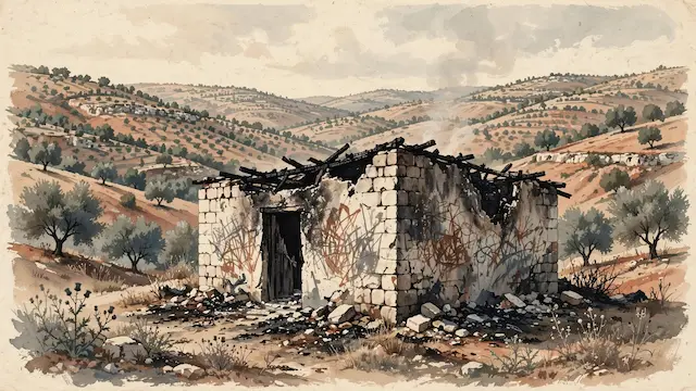 Suspected Arson Attack in Southern Hebron Hills Includes Vandalism