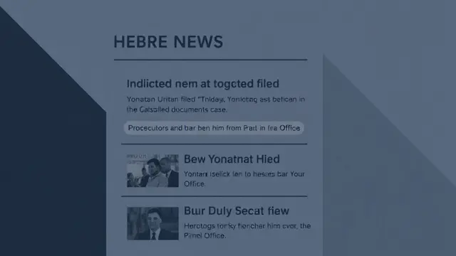 Indictment Filed Against Yonatan Urich in Classified Documents Case, Prosecutors Seek to Bar Him from the Prime Minister’s Office
